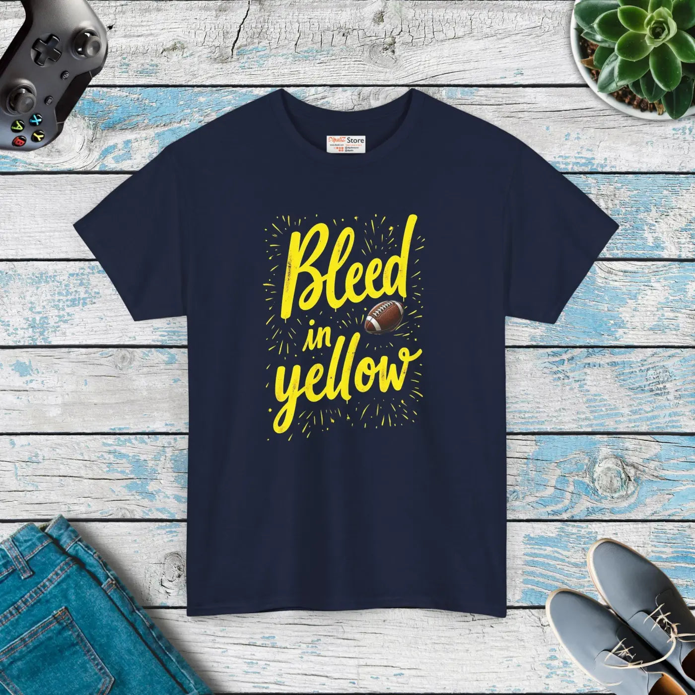 Bleed Yellow Super Football Heavy Cotton Tee - Unisex - DipaliZ