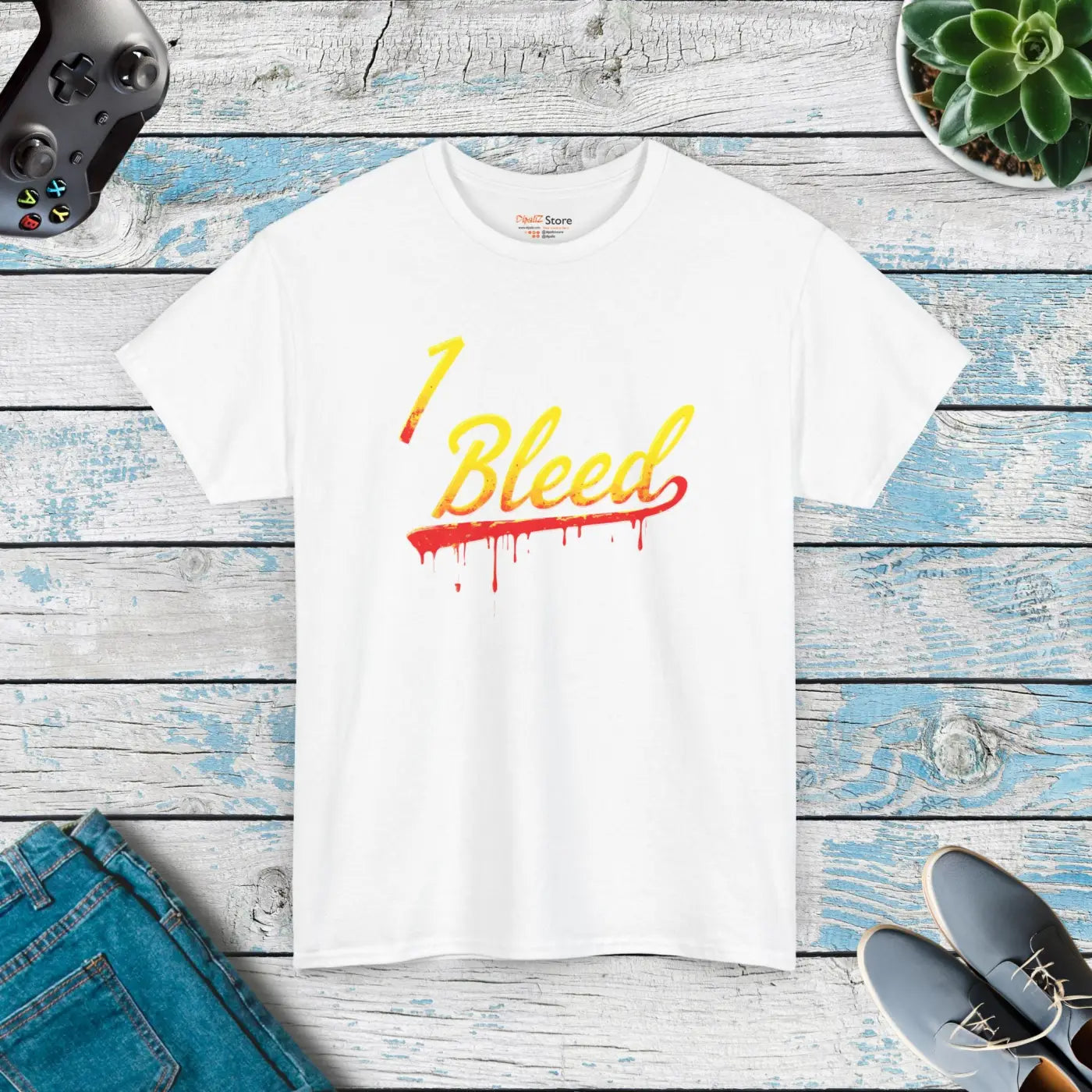 Bleed Yellow Heavy Cotton Tee - Super Football Fans - DipaliZ