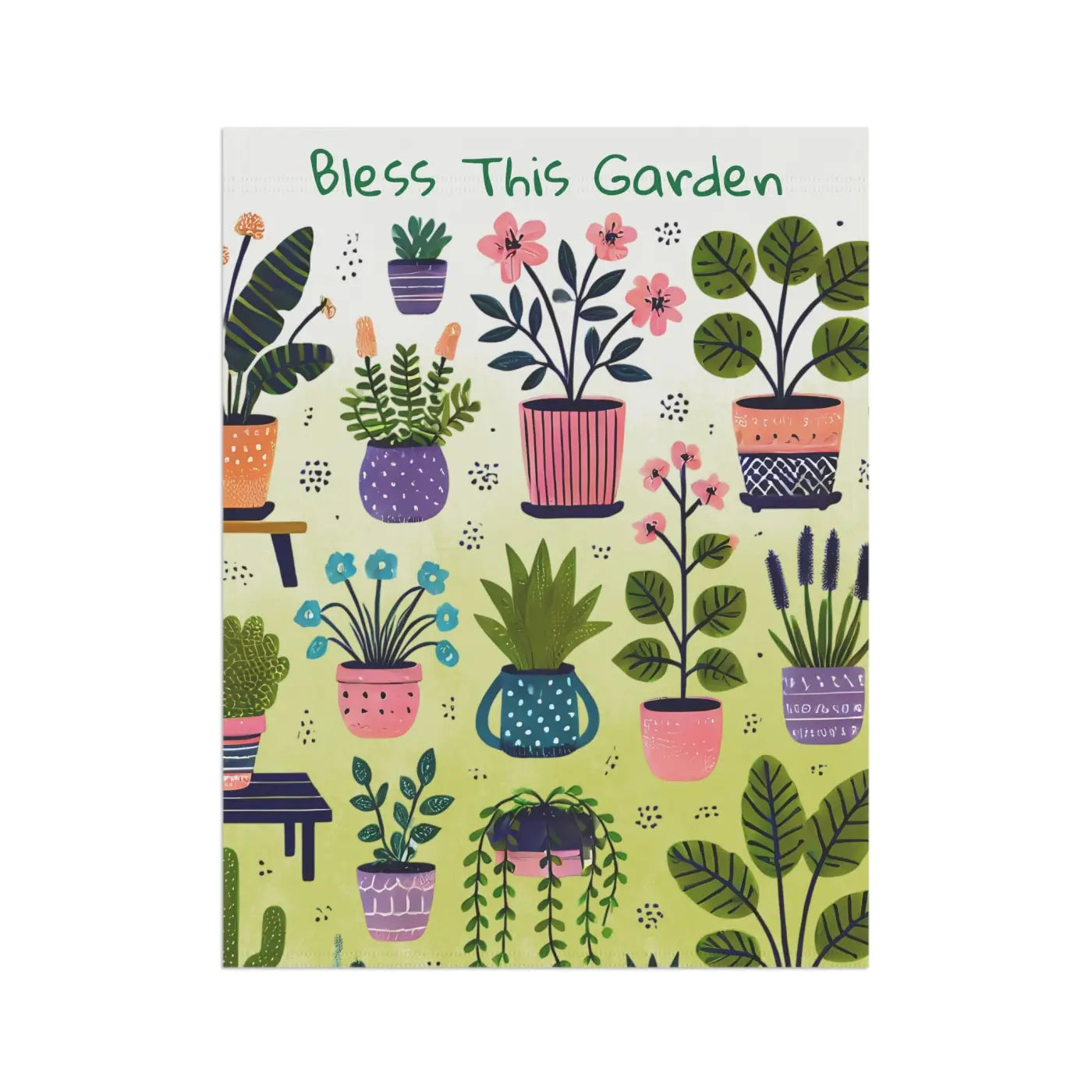 Potted Plants House Banner - Poly Poplin Canvas Fabric - DipaliZ