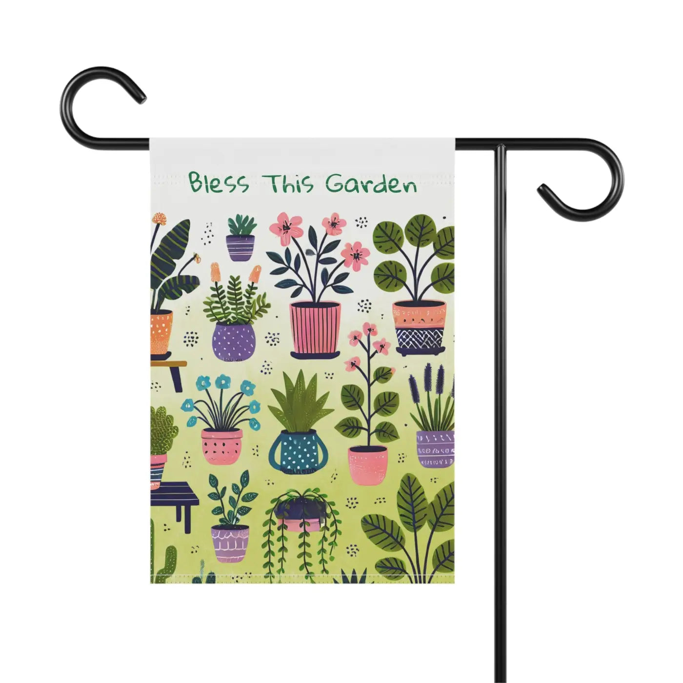 Potted Plants House Banner - Poly Poplin Canvas Fabric - DipaliZ