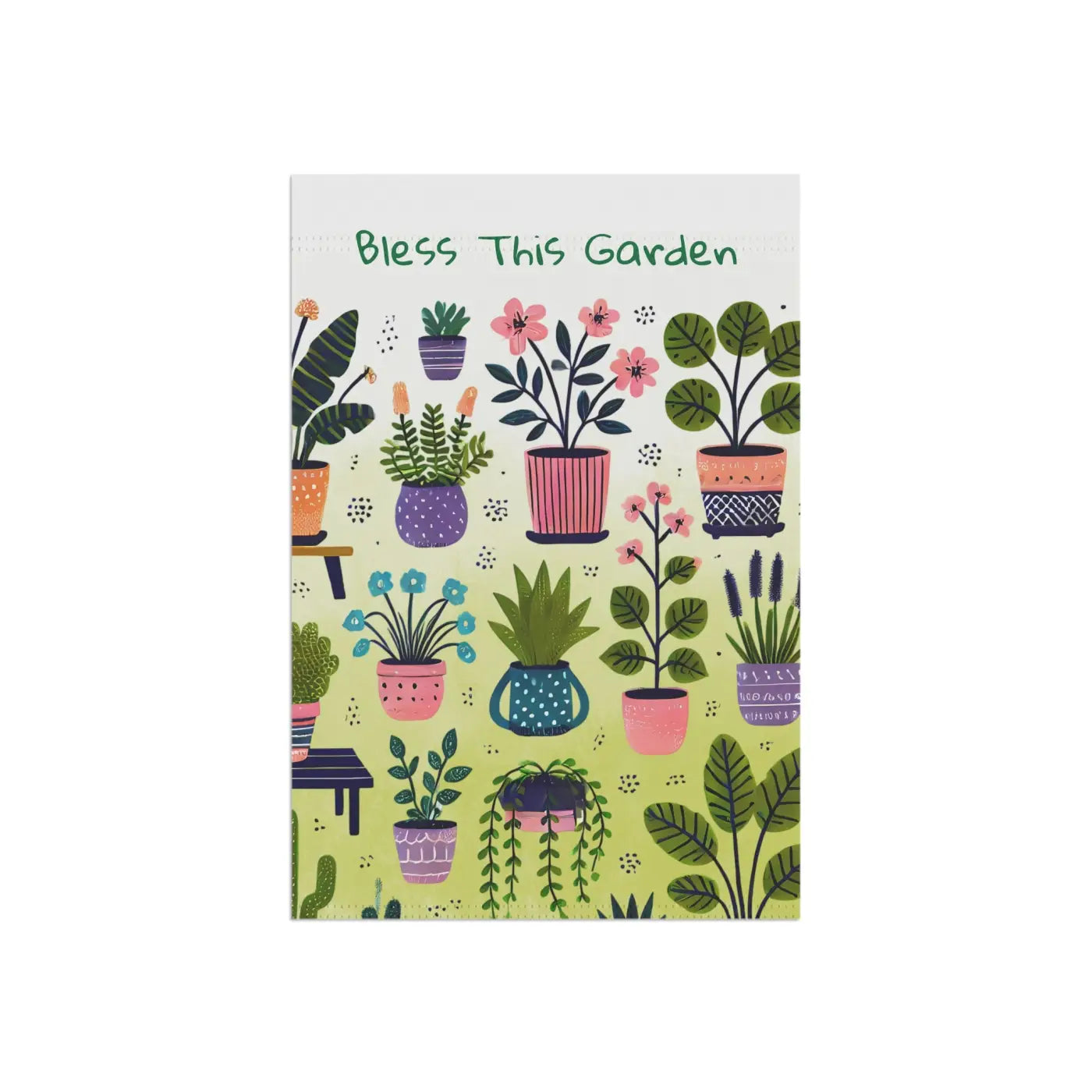 Potted Plants House Banner - Poly Poplin Canvas Fabric - DipaliZ
