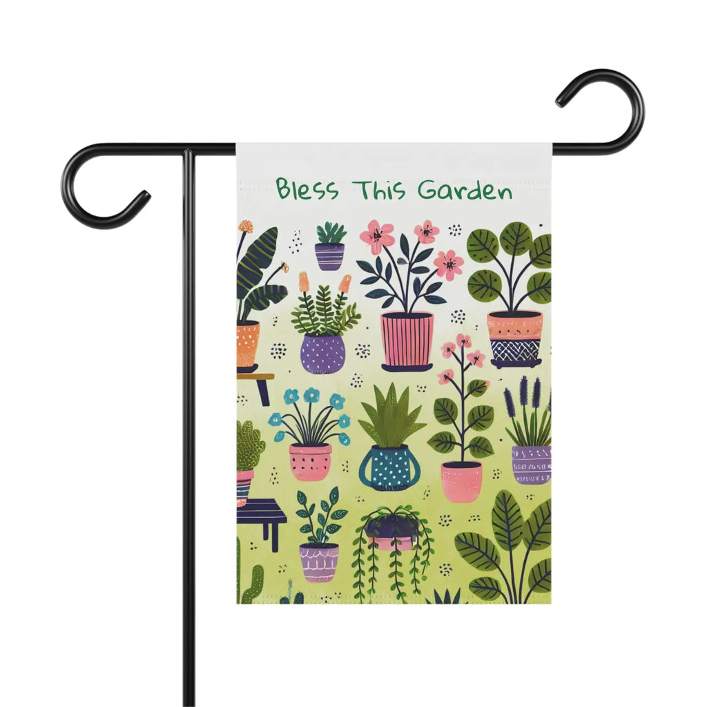 Potted Plants House Banner - Poly Poplin Canvas Fabric - DipaliZ