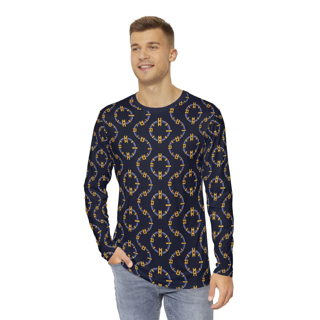 Blockchain Style Long Sleeve AOP Shirt - Street Ready - DipaliZ