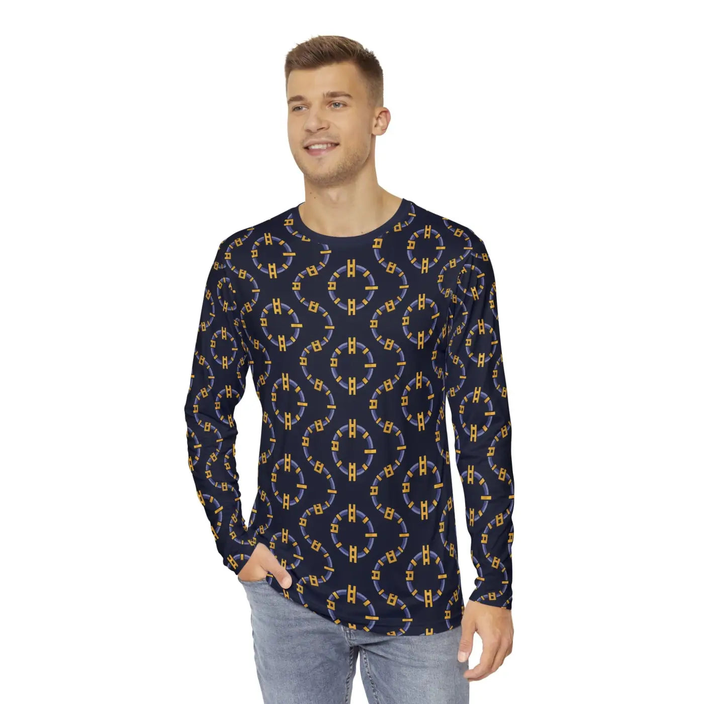 Blockchain Style Long Sleeve AOP Shirt - Street Ready - DipaliZ