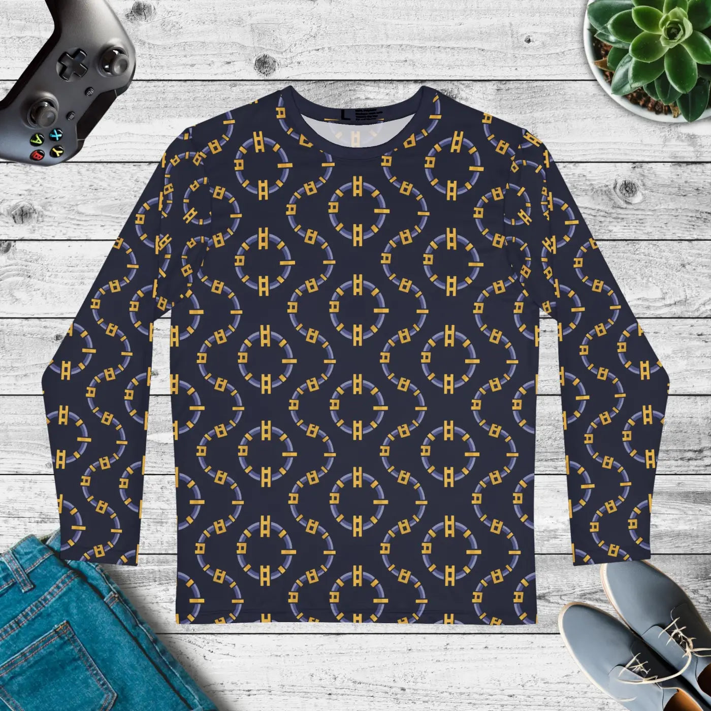 Blockchain Style Long Sleeve AOP Shirt - Street Ready - DipaliZ