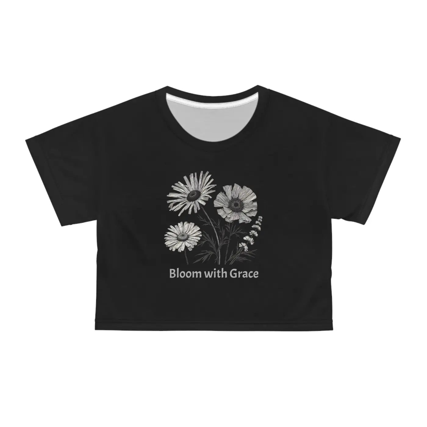 Wildflower AOP Crop Tee - Graceful Nature Print - DipaliZ