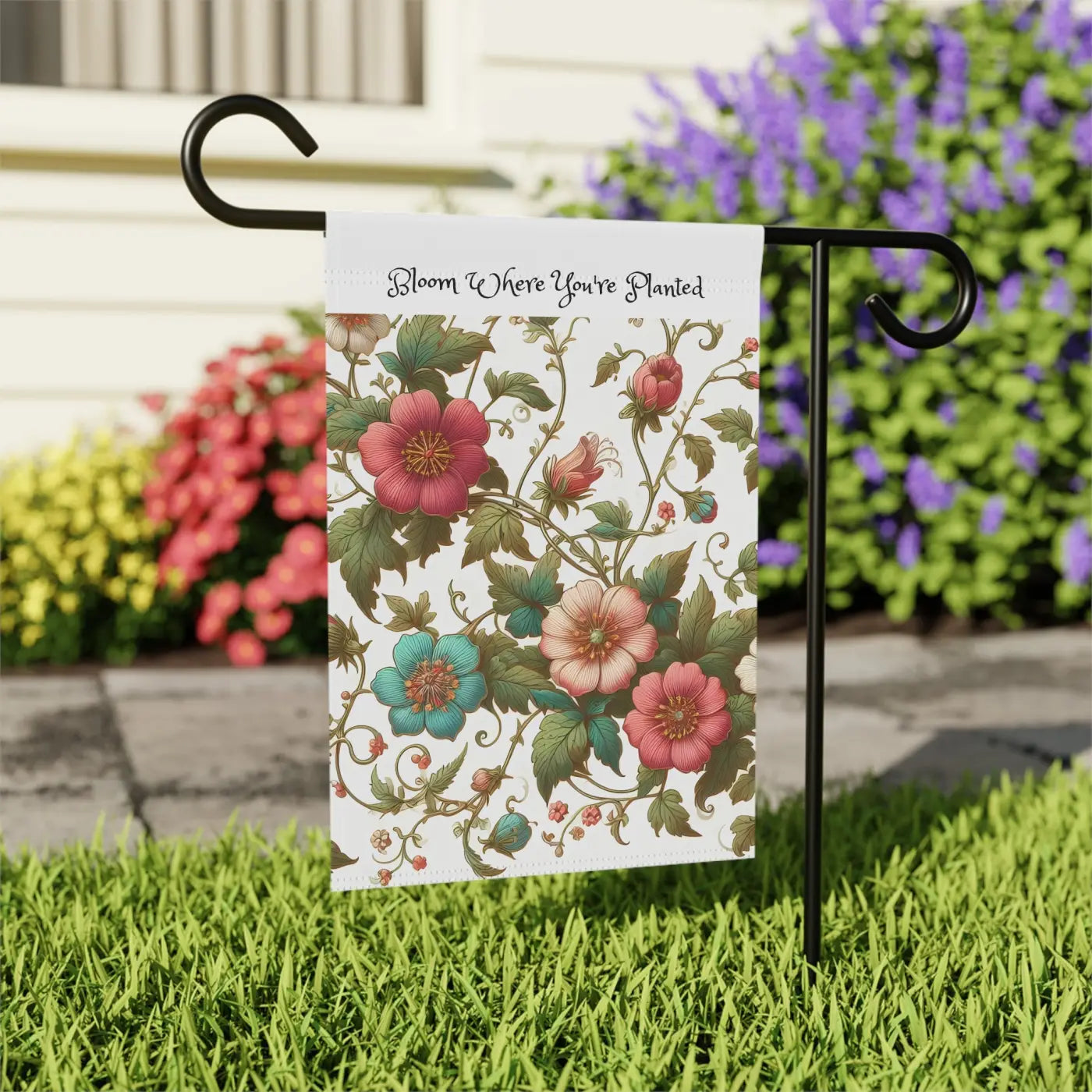 Bloom House Banner Poly Poplin Canvas Fabric - Nature Inspired - DipaliZ