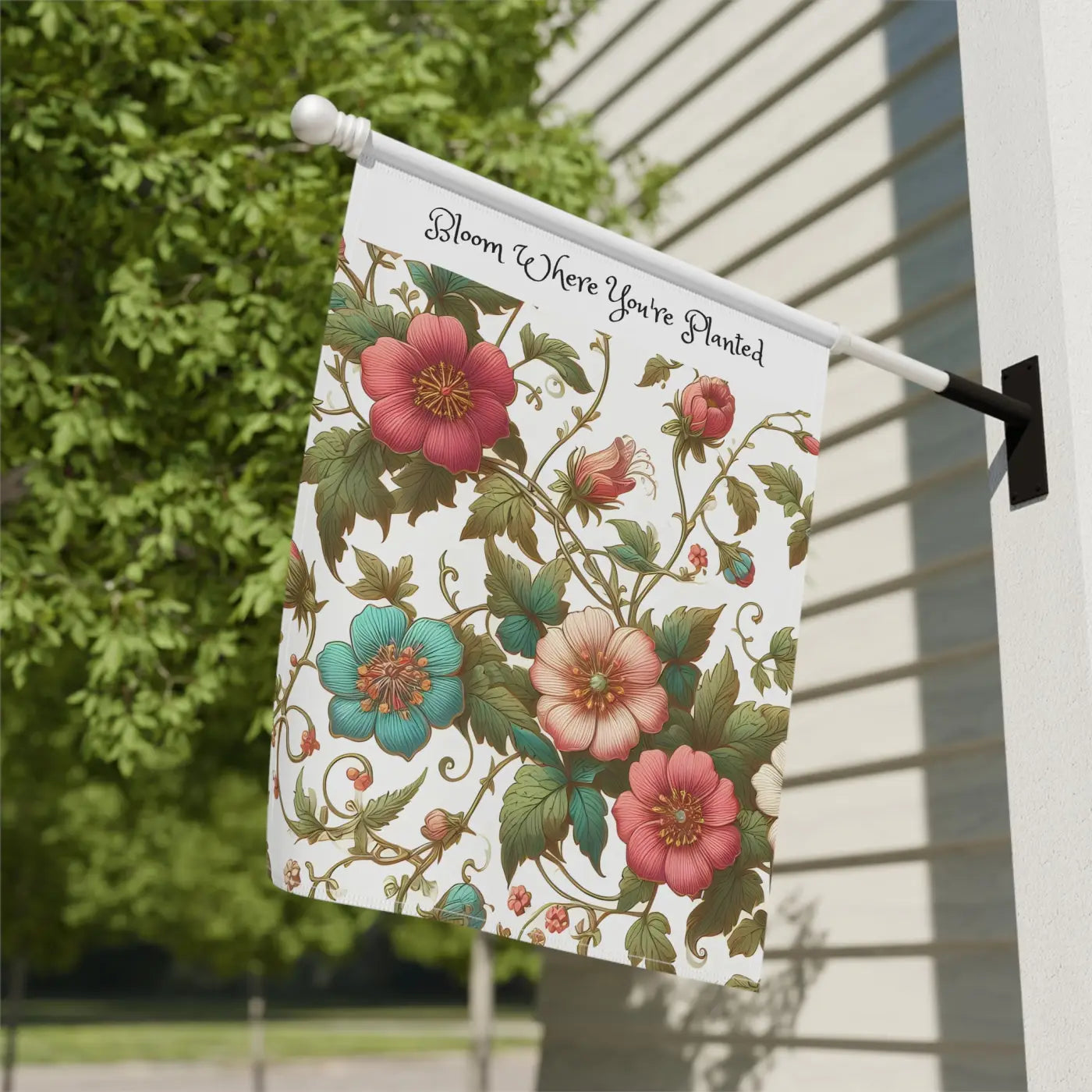 Bloom House Banner Poly Poplin Canvas Fabric - Nature Inspired - DipaliZ