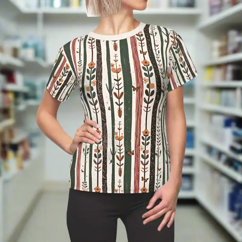 Botanical Bliss Women's T-Shirt - Polyester Comfort - DipaliZ