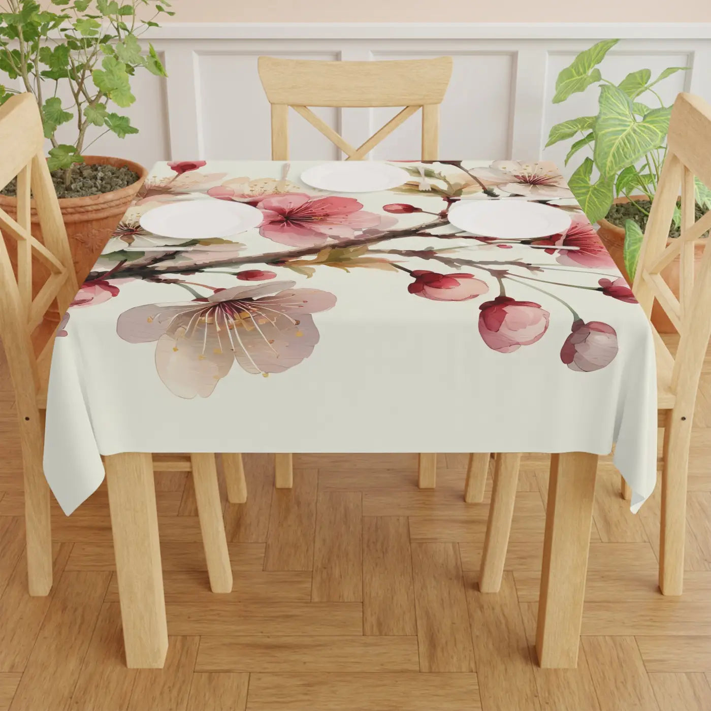 Blossom Floral Tablecloth - Elegant Spring Dining - DipaliZ