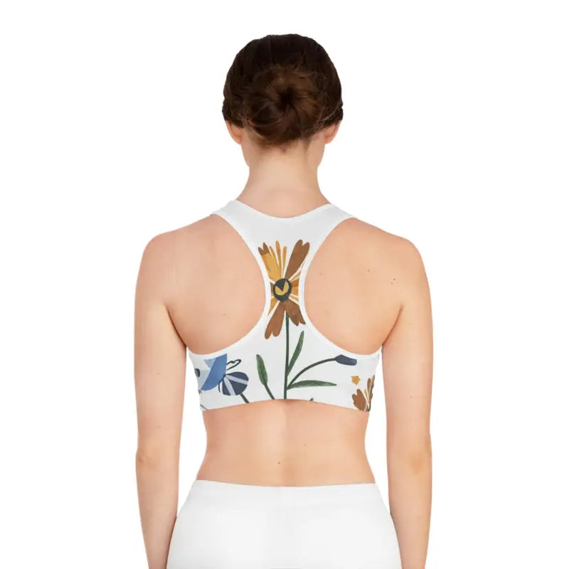 Floral Sports Bra - Stylish Workout Comfort - DipaliZ