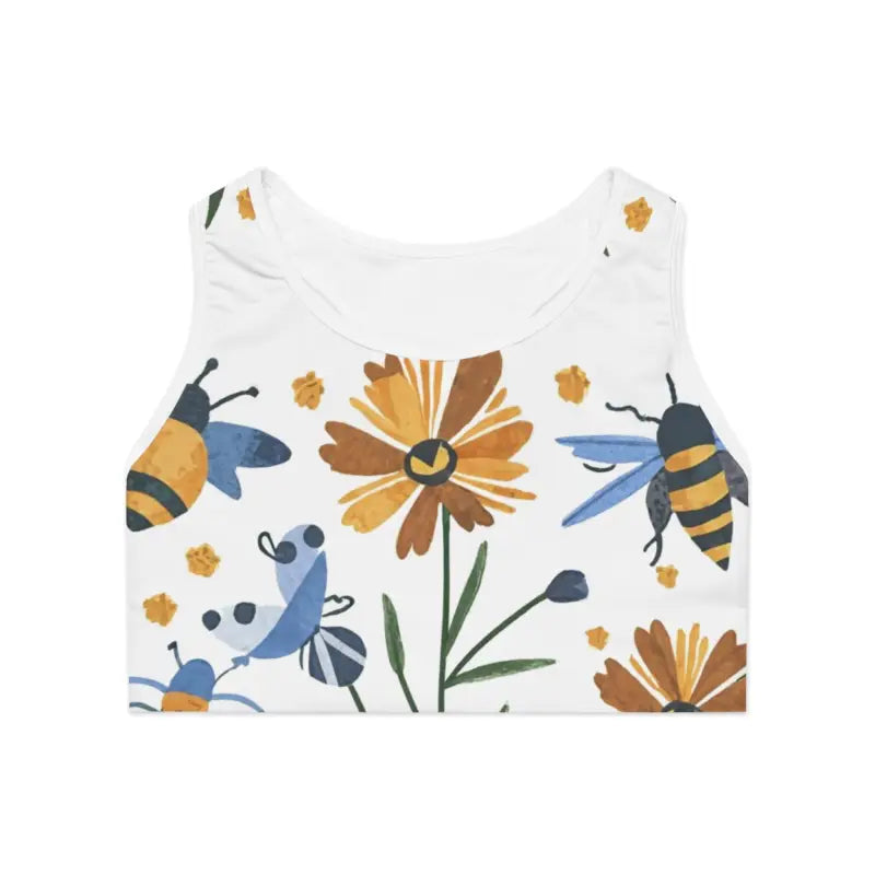 Floral Sports Bra - Stylish Workout Comfort - DipaliZ