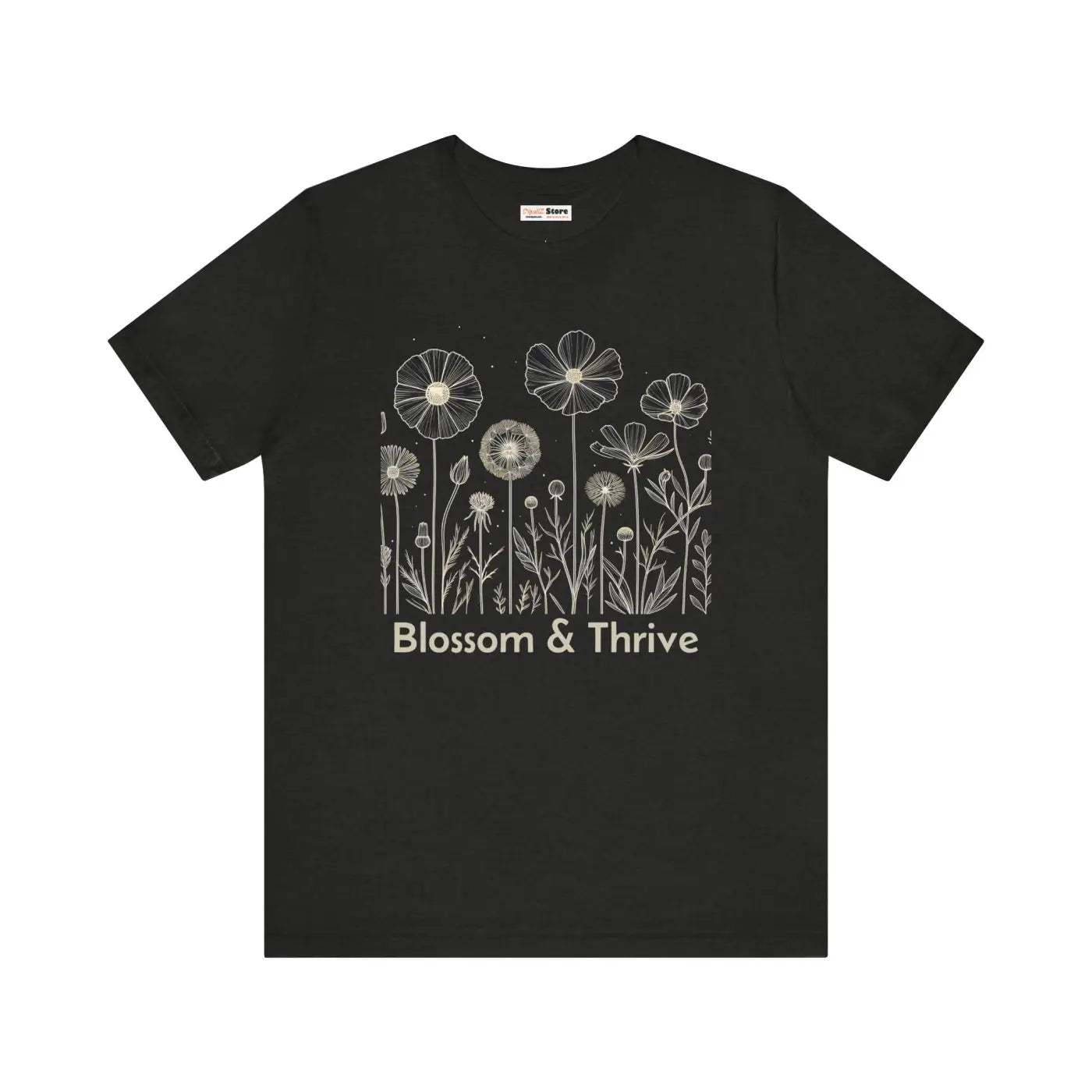 Blossom and Thrive Unisex Jersey Tee - Ribbed Knit Collars - DipaliZ