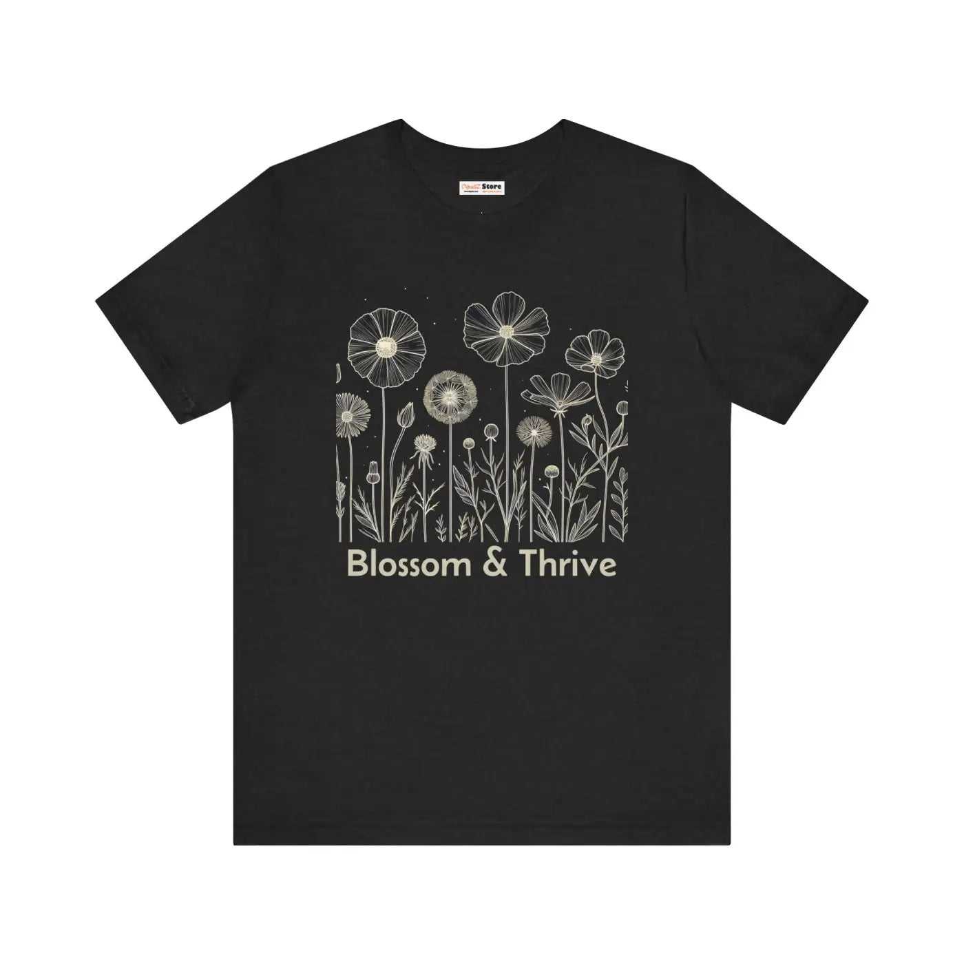 Blossom and Thrive Unisex Jersey Tee - Ribbed Knit Collars - DipaliZ