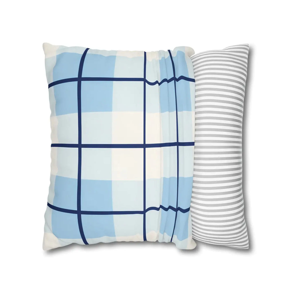 Buffalo Plaid Cushion Cover - Coastal Blue Vibes - DipaliZ