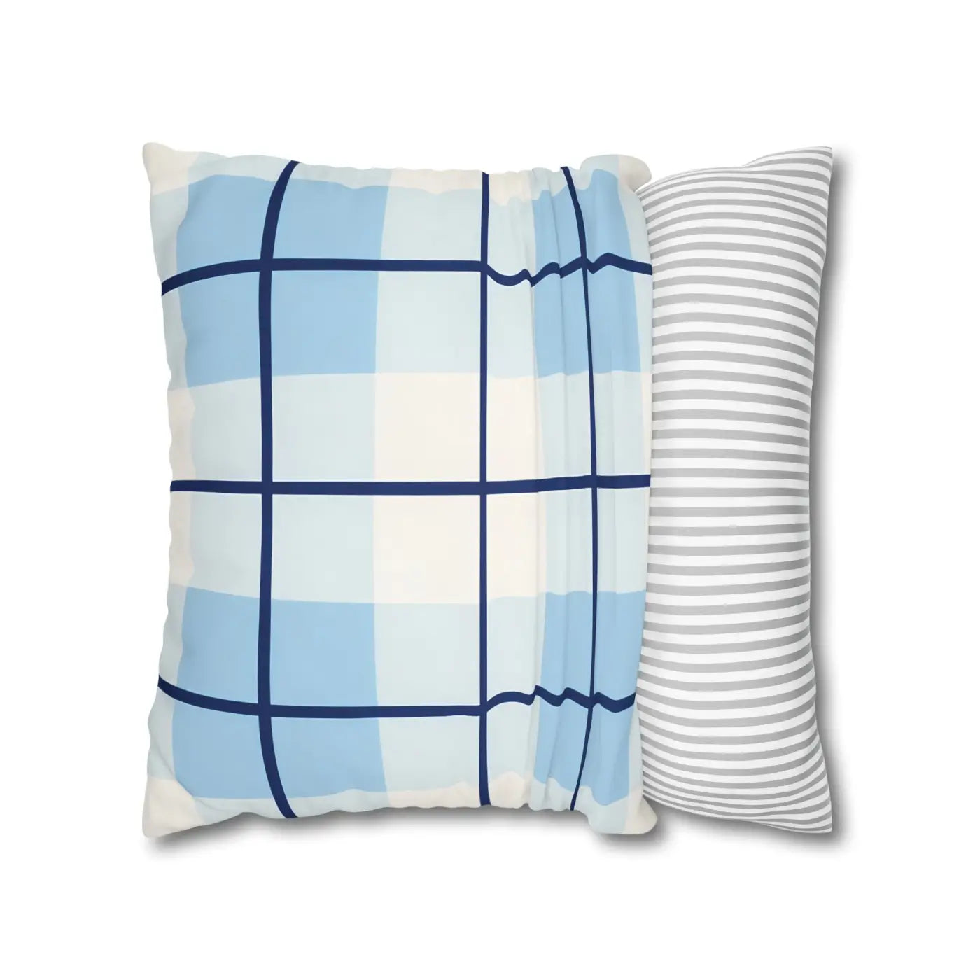 Buffalo Plaid Cushion Cover - Coastal Blue Vibes - DipaliZ