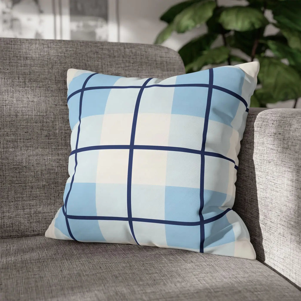 Buffalo Plaid Cushion Cover - Coastal Blue Vibes - DipaliZ