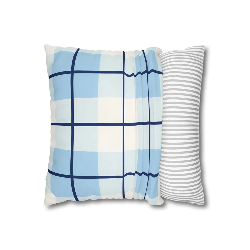 Buffalo Plaid Cushion Cover - Coastal Blue Vibes - DipaliZ