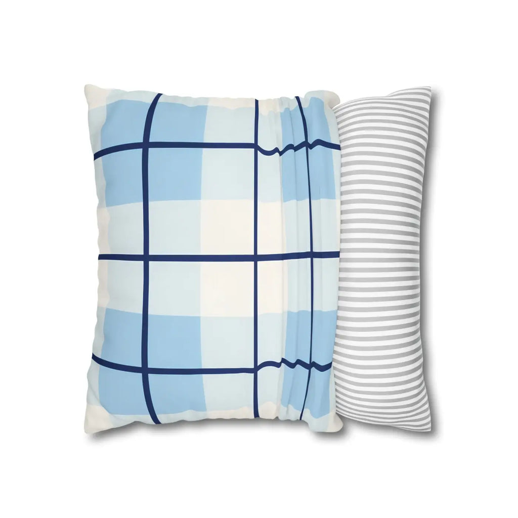 Buffalo Plaid Cushion Cover - Coastal Blue Vibes - DipaliZ