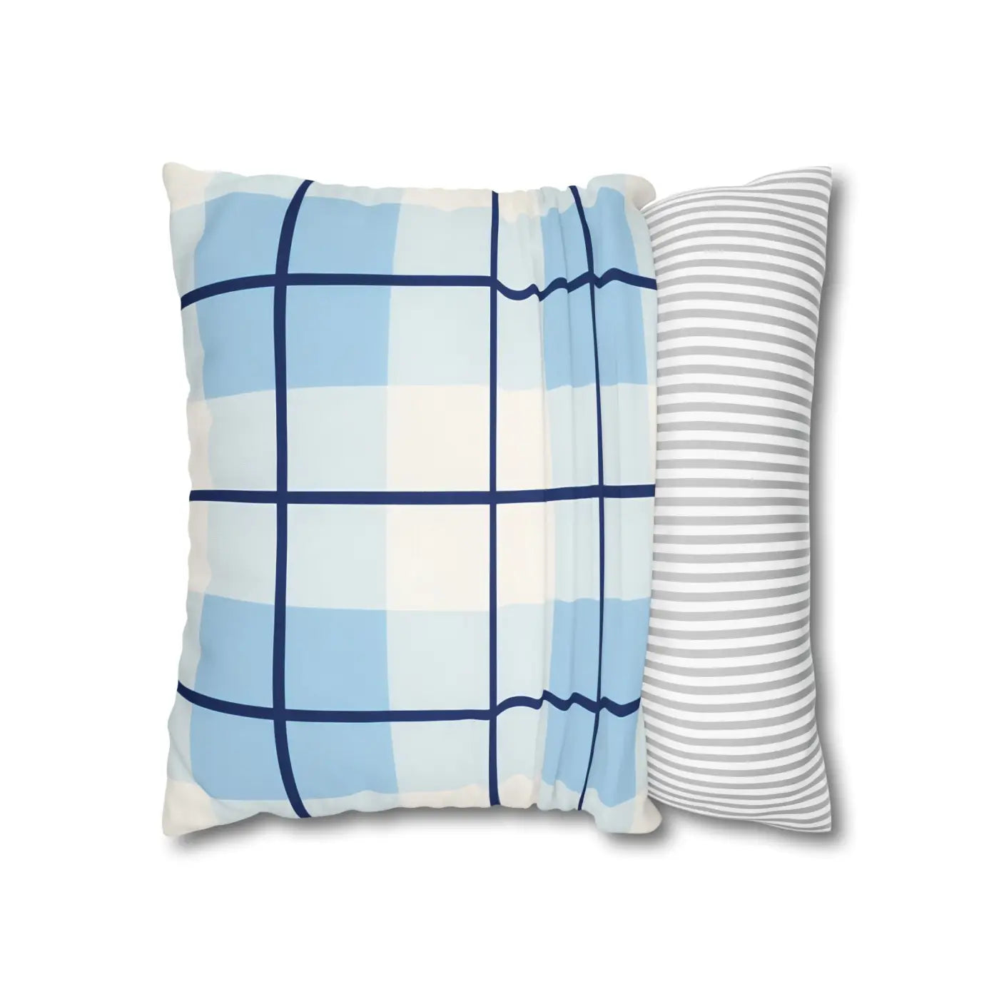 Buffalo Plaid Cushion Cover - Coastal Blue Vibes - DipaliZ