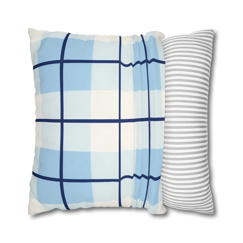 Buffalo Plaid Cushion Cover - Coastal Blue Vibes - DipaliZ