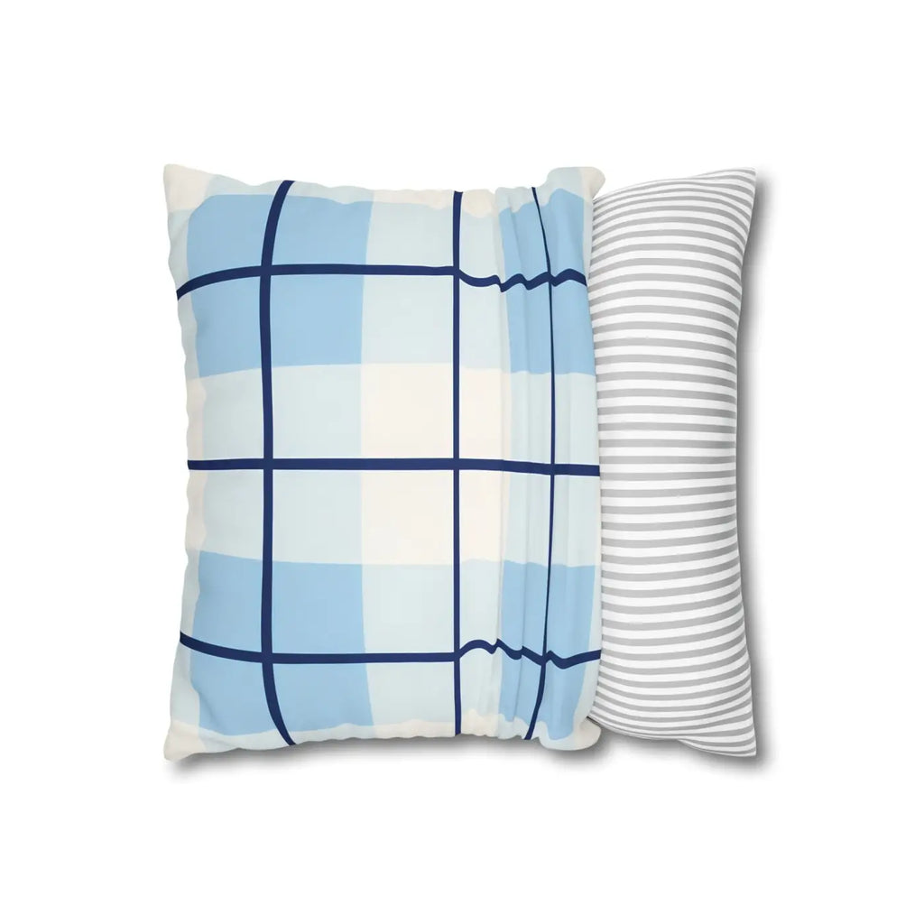 Buffalo Plaid Cushion Cover - Coastal Blue Vibes - DipaliZ