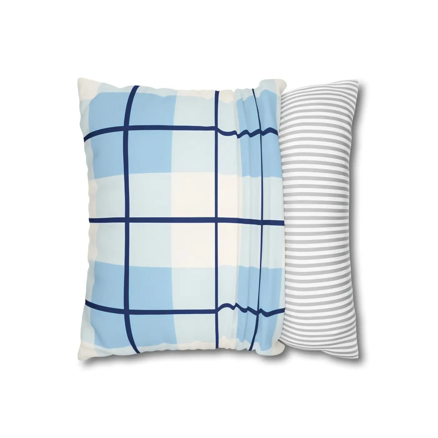 Buffalo Plaid Cushion Cover - Coastal Blue Vibes - DipaliZ
