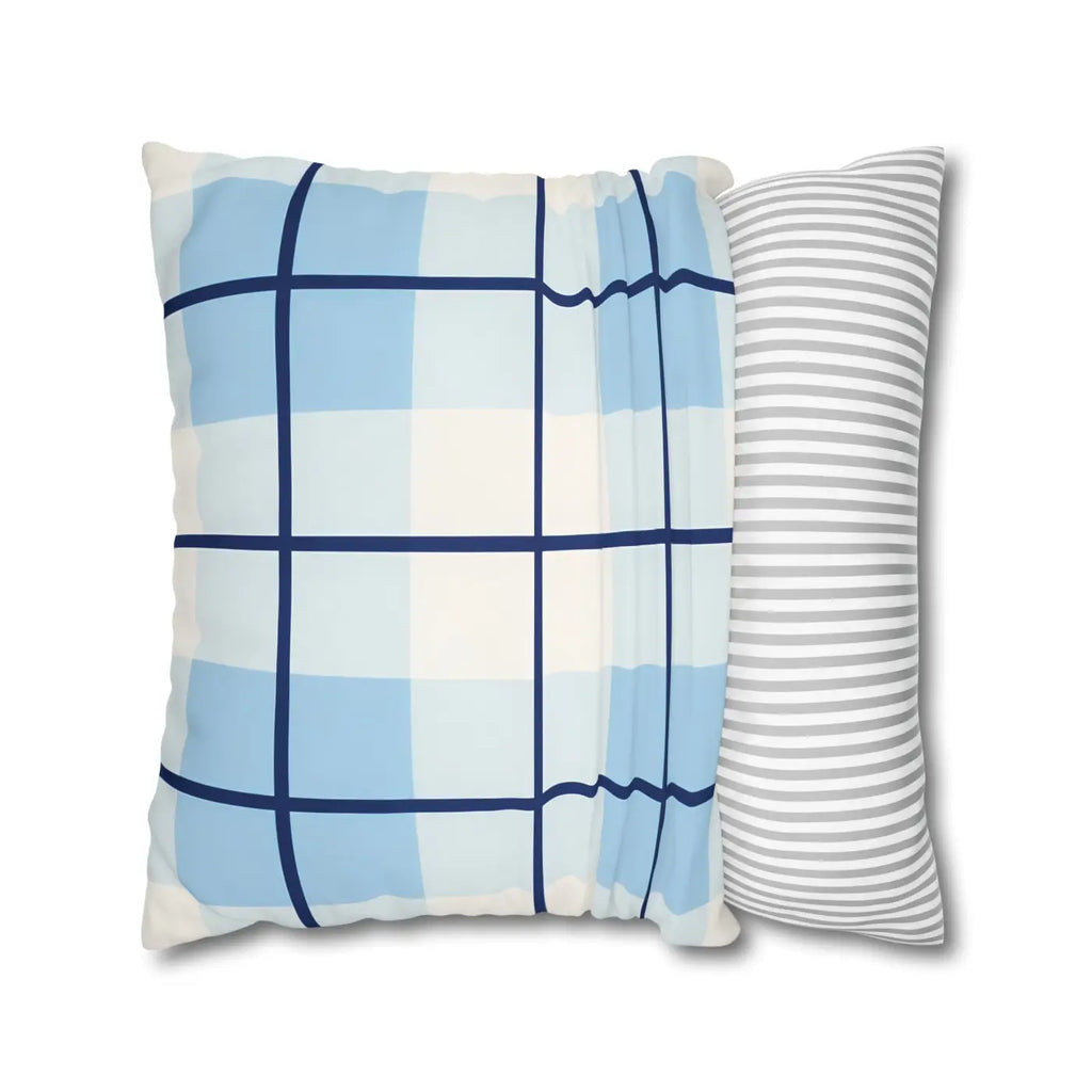 Buffalo Plaid Cushion Cover - Coastal Blue Vibes - DipaliZ