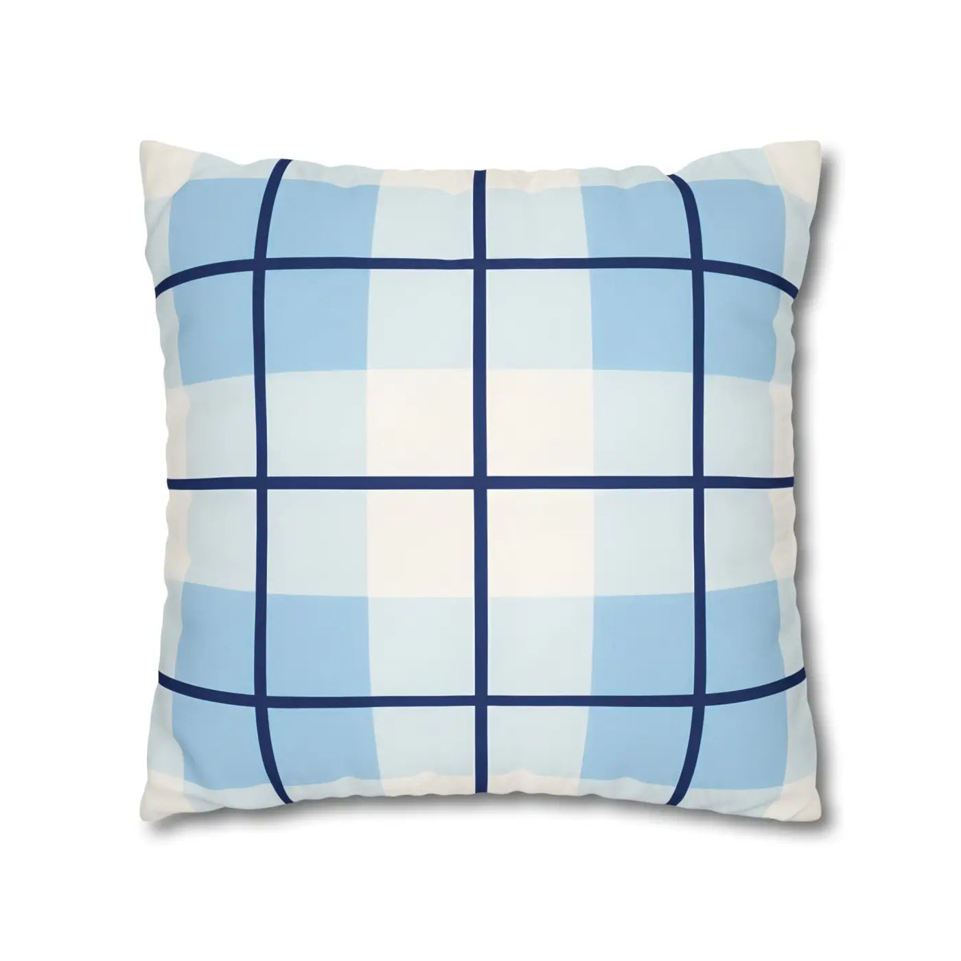 Buffalo Plaid Cushion Cover - Coastal Blue Vibes - DipaliZ