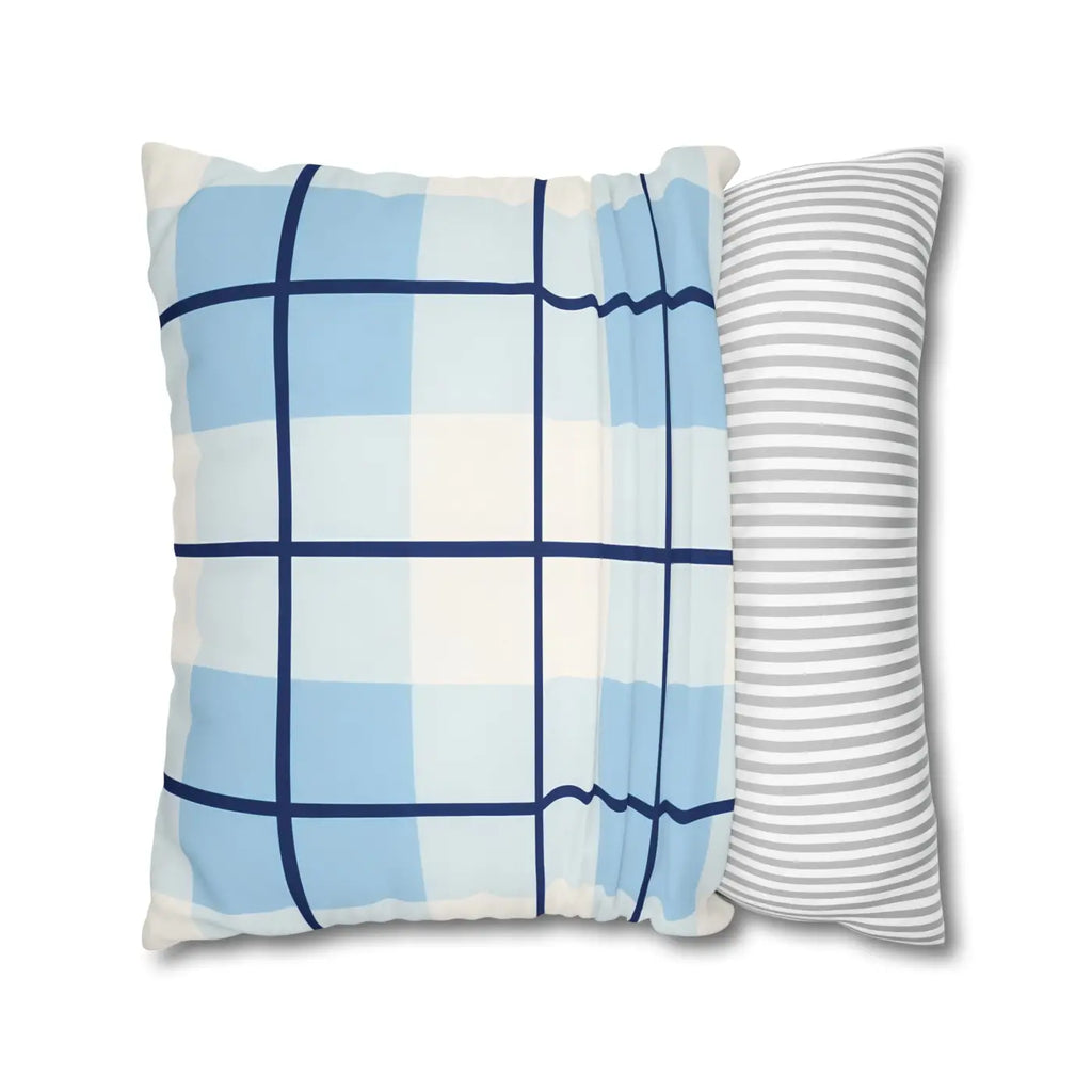 Buffalo Plaid Cushion Cover - Coastal Blue Vibes - DipaliZ
