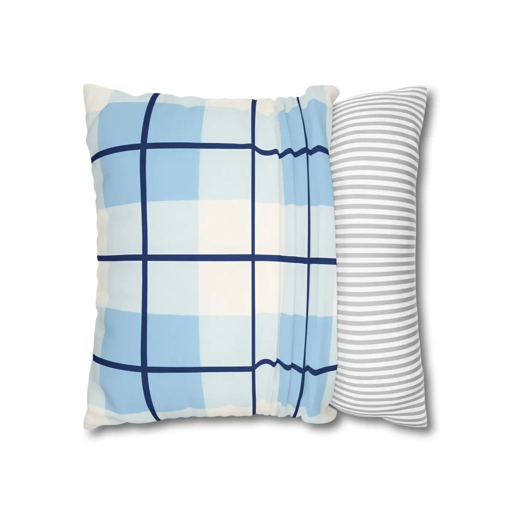Buffalo Plaid Cushion Cover - Coastal Blue Vibes - DipaliZ