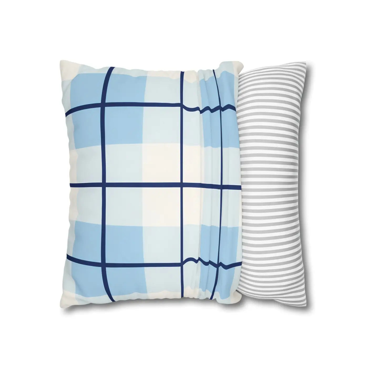 Buffalo Plaid Cushion Cover - Coastal Blue Vibes - DipaliZ
