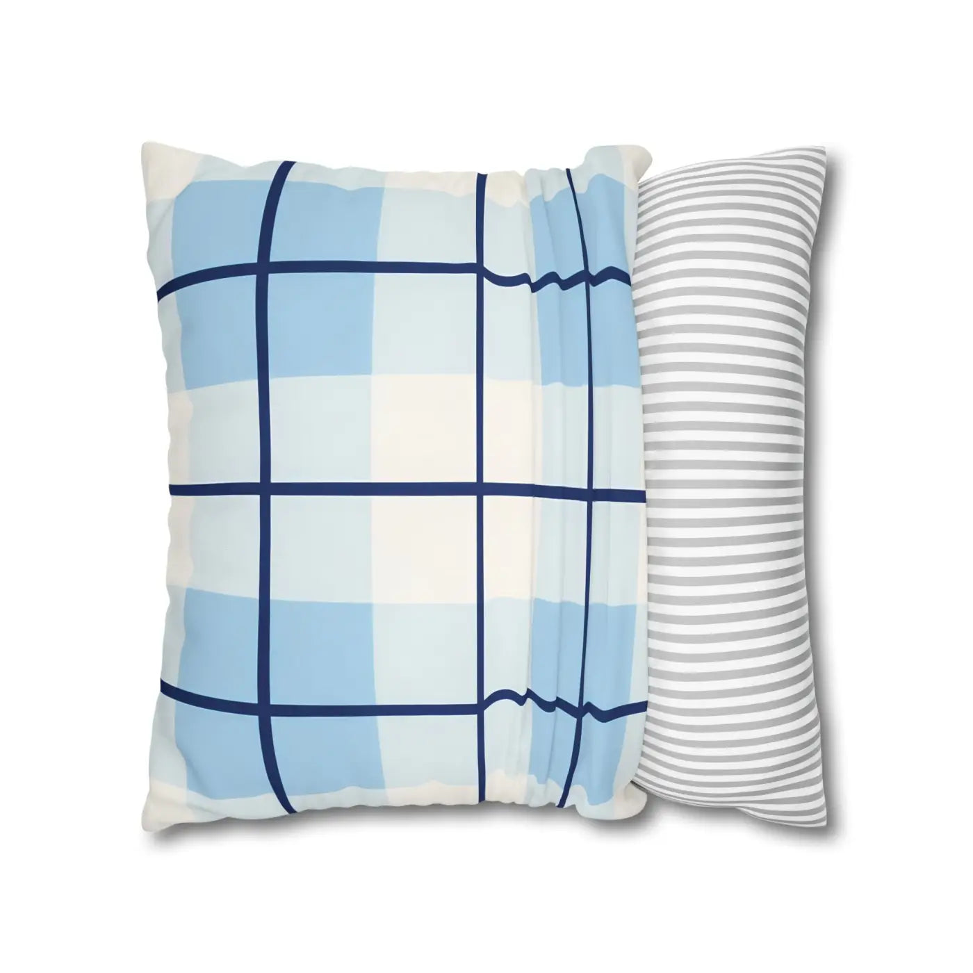 Buffalo Plaid Cushion Cover - Coastal Blue Vibes - DipaliZ