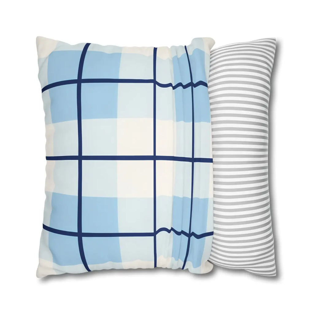 Buffalo Plaid Cushion Cover - Coastal Blue Vibes - DipaliZ