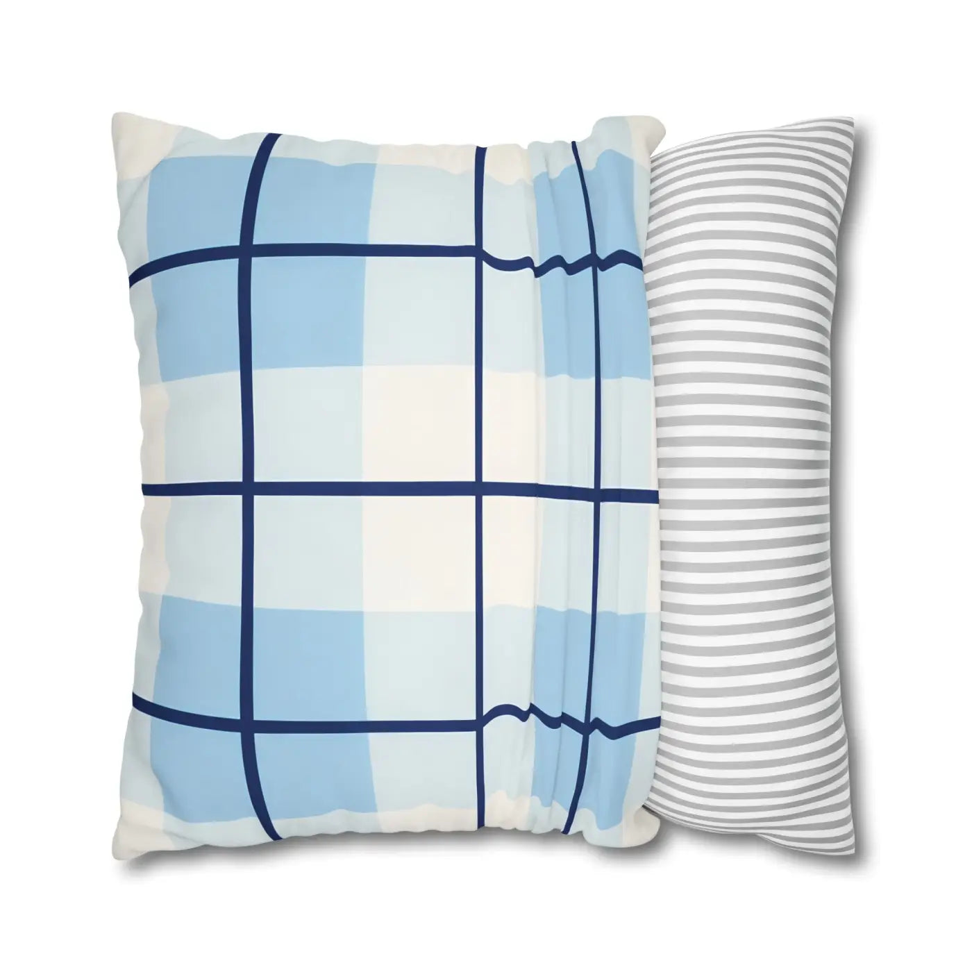 Buffalo Plaid Cushion Cover - Coastal Blue Vibes - DipaliZ