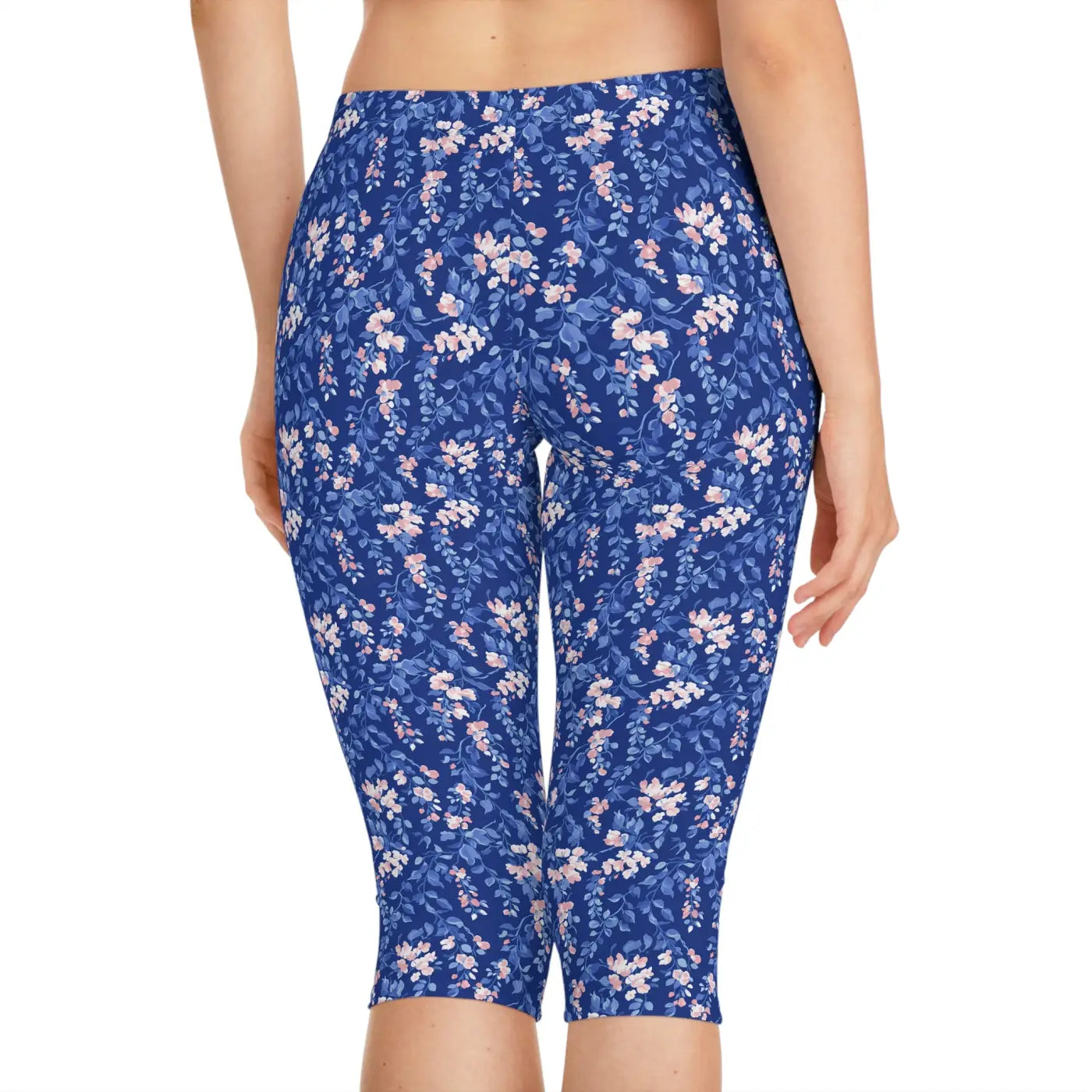 Floral Capri Leggings - Spring Garden Print Comfort - DipaliZ