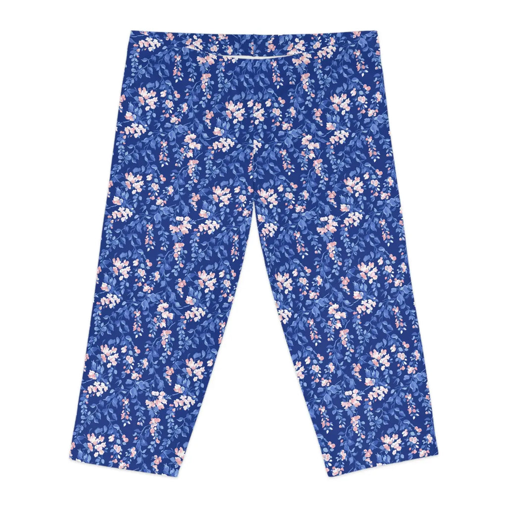 Floral Capri Leggings - Spring Garden Print Comfort - DipaliZ