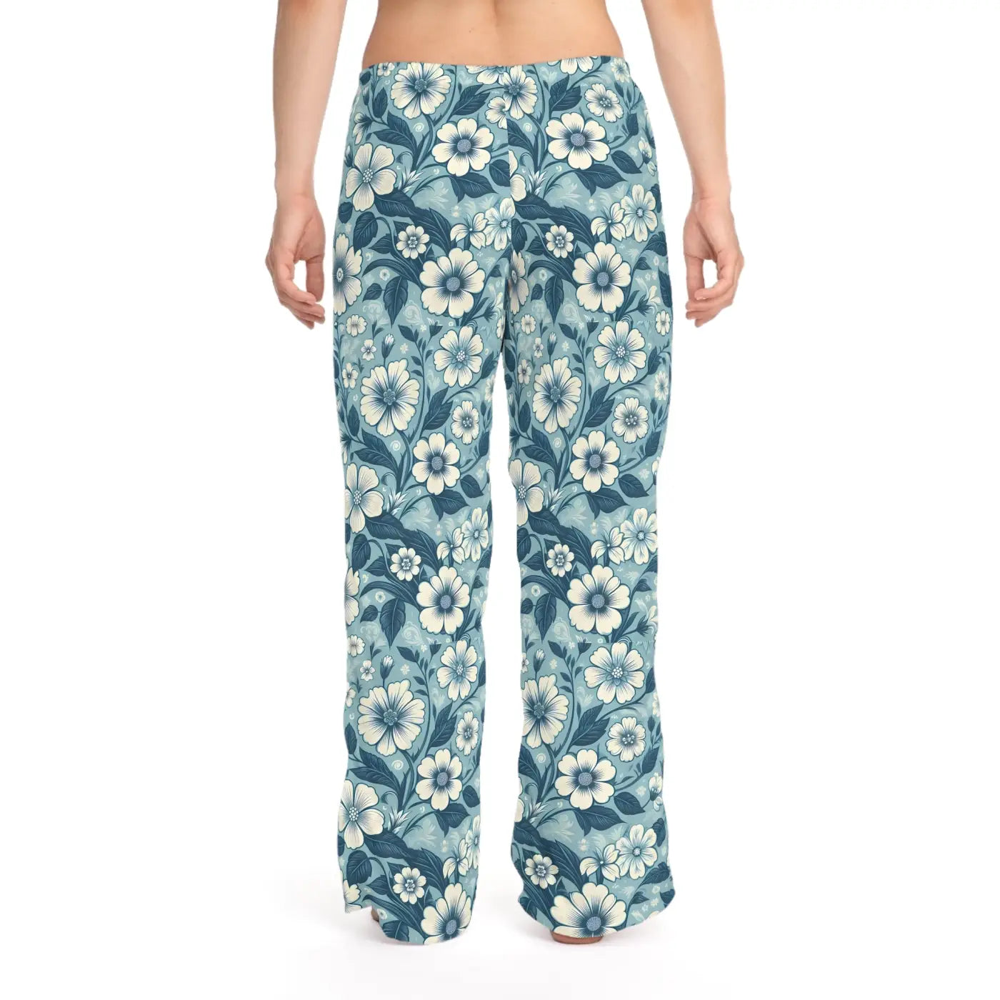 Blue Floral Pajama Pants - Soft Loungewear - DipaliZ
