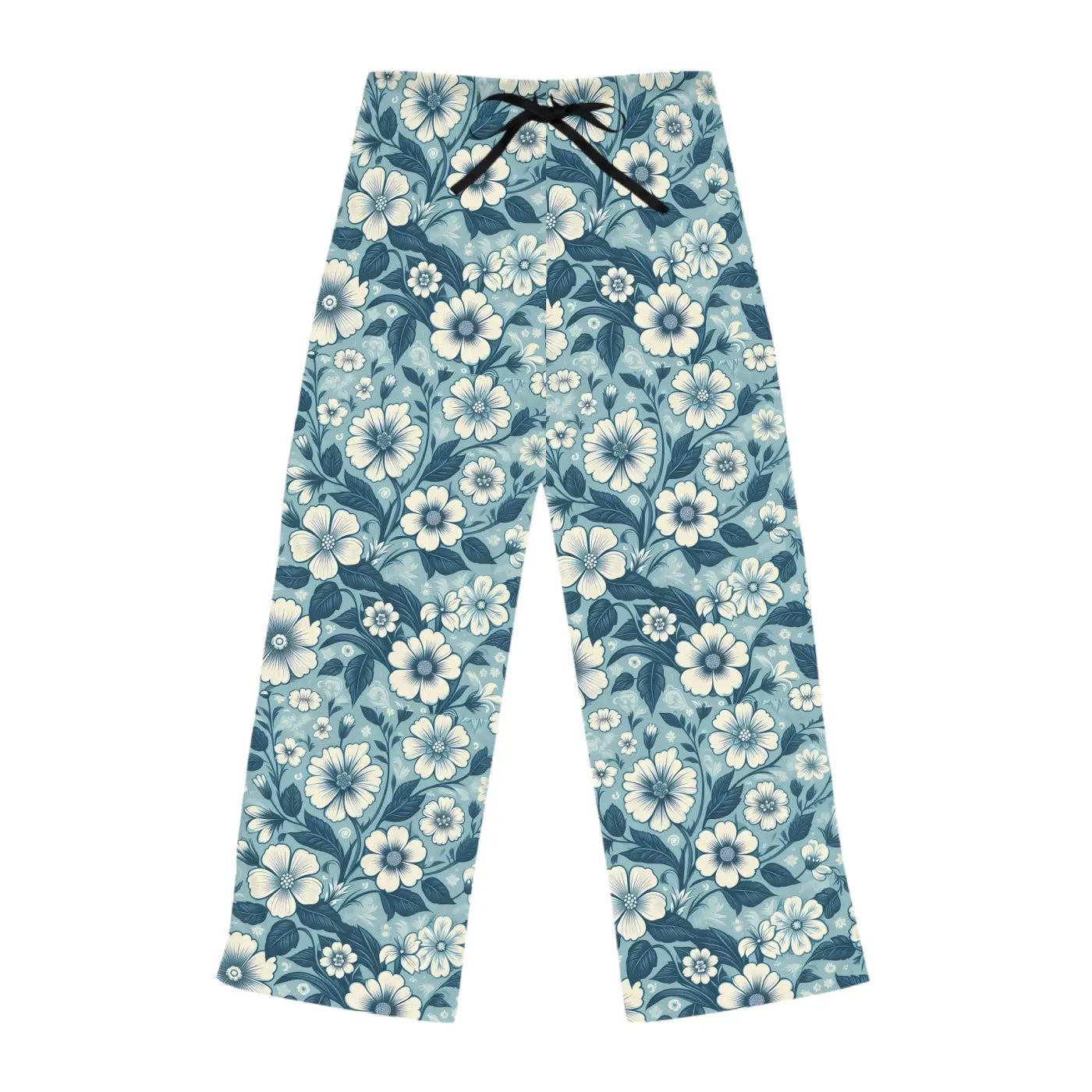 Blue Floral Pajama Pants - Soft Loungewear - DipaliZ