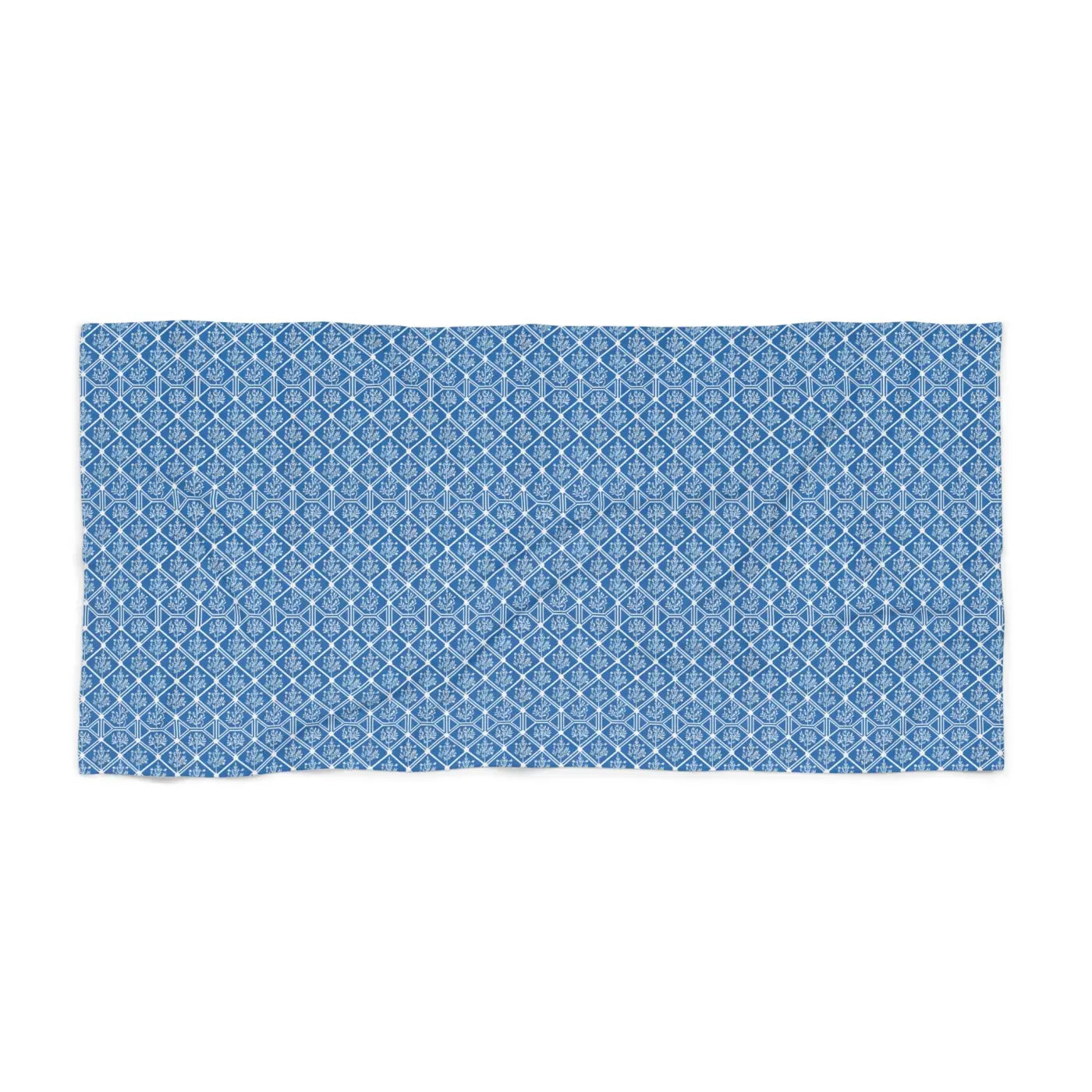 Blue Geometric Pattern Beach Towel - Coastal Luxury Design - DipaliZ