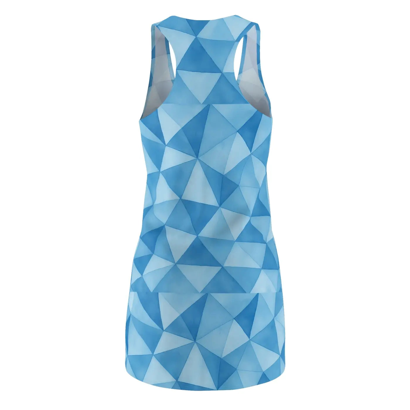 Blue Geometric Racerback Dress - Summer Comfort Style - DipaliZ