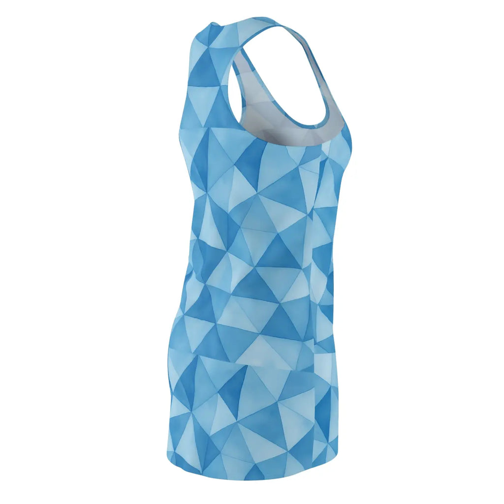 Blue Geometric Racerback Dress - Summer Comfort Style - DipaliZ