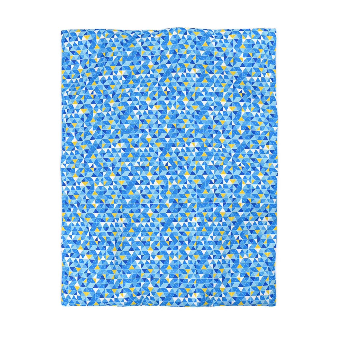 Blue Geometric Triangle Microfiber Duvet Cover - Coastal Vibes - DipaliZ