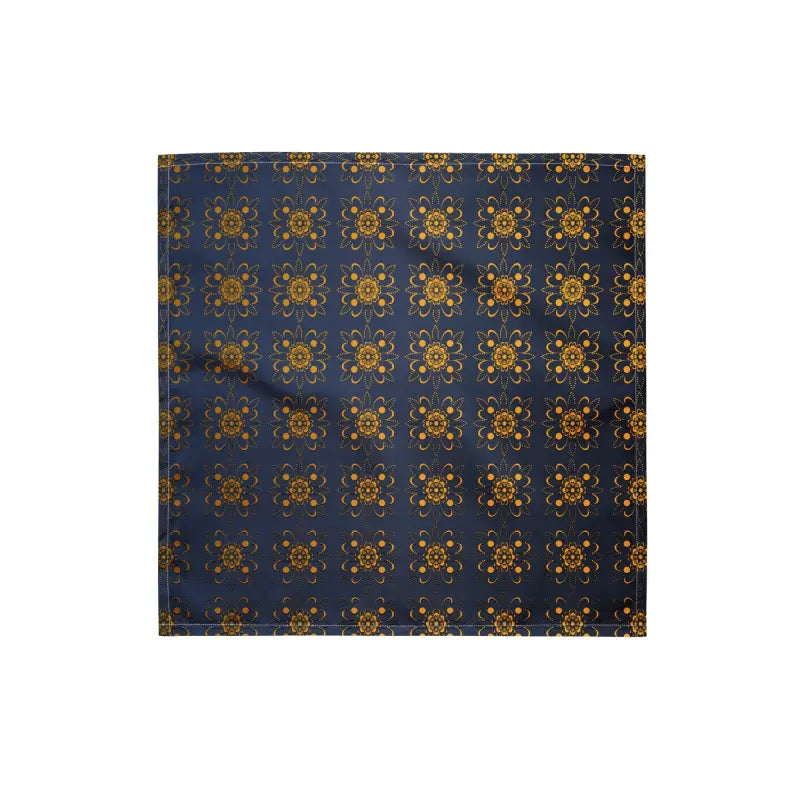 Dynamic Print Bandana - Blue and Gold Statement Piece - DipaliZ