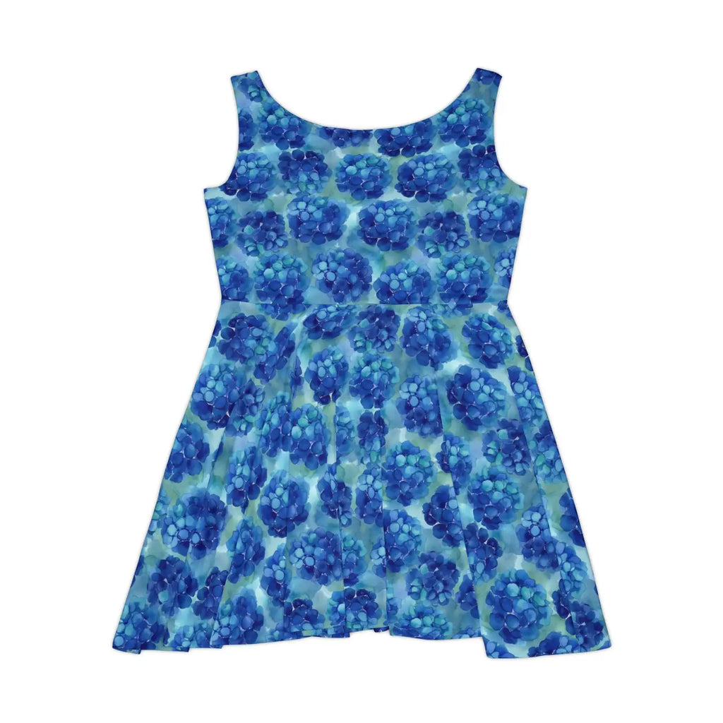 Blue Hydrangea Skater Dress - Floral Summer Twirl - DipaliZ