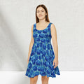 Blue Hydrangea Skater Dress - Floral Summer Twirl - DipaliZ