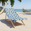 Hydrangea Beach Towel - Hand-Painted Blue Floral - DipaliZ