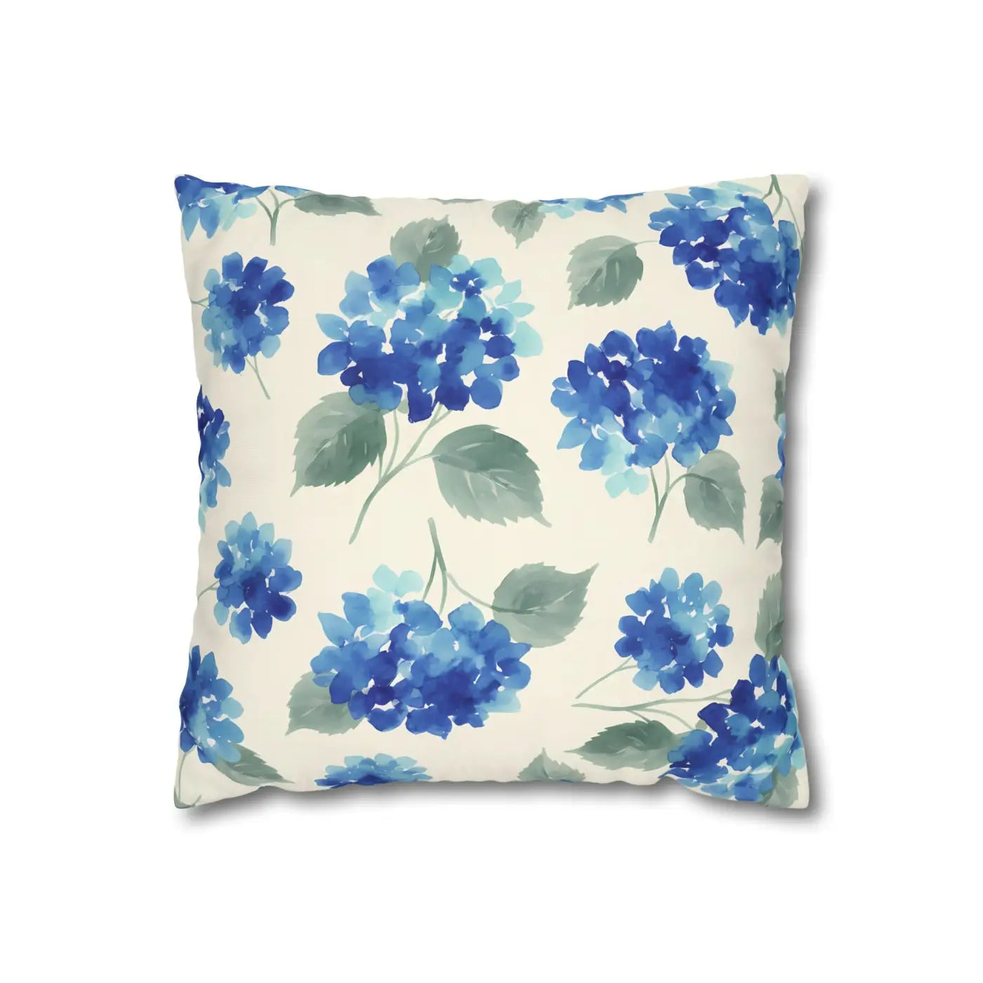 Blue Hydrangea Floral Pillowcase - Watercolor Garden Design - DipaliZ