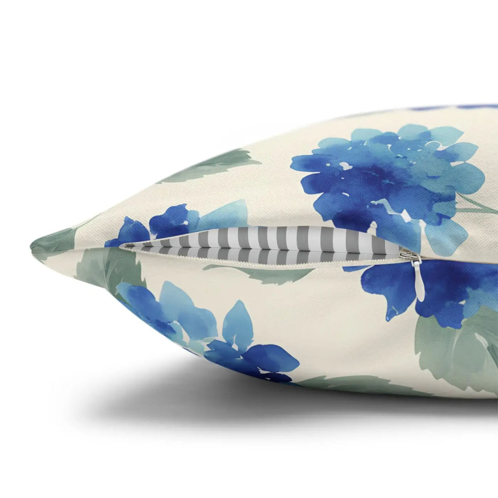 Blue Hydrangea Floral Pillowcase - Watercolor Garden Design - DipaliZ