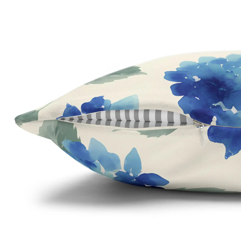 Blue Hydrangea Floral Pillowcase - Watercolor Garden Design - DipaliZ